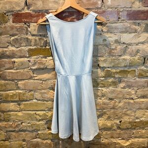 American Apparel Ponte Sleeveless Skater Dress Ice Baby Blue